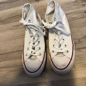 White hightop converse (worn once!)